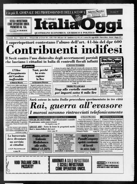 Italia oggi : quotidiano di economia finanza e politica